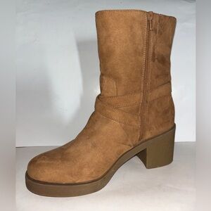Style & Co Bessiee Round Toe Block‎ Heel Zip Up Ankle Boot Women 11 Casual Boho